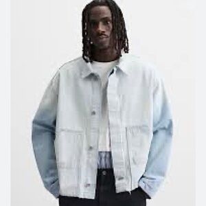 Zara Men’s denim jacket with pockets BRAND NEW WITH TAGS Size SMALL